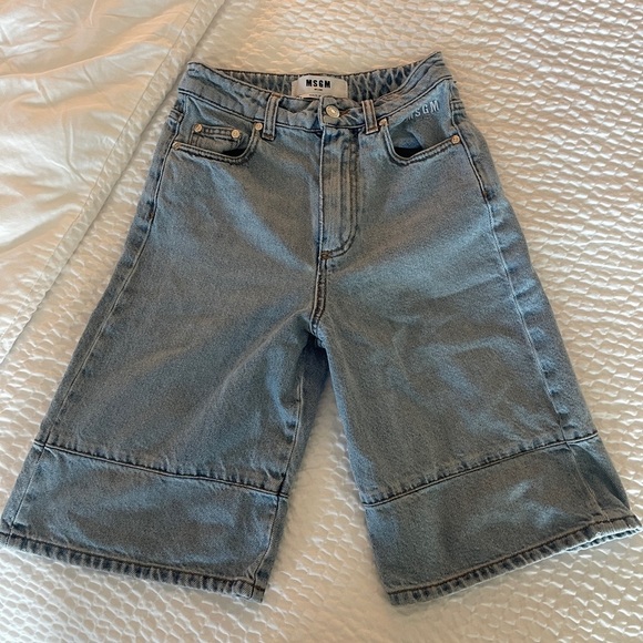 MSGM Denim Bermuda Shorts light wash made in Italy size 38 - Picture 1 of 14